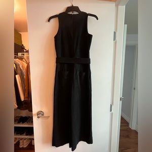 Wide leg vegan suede wide leg jumpsuit